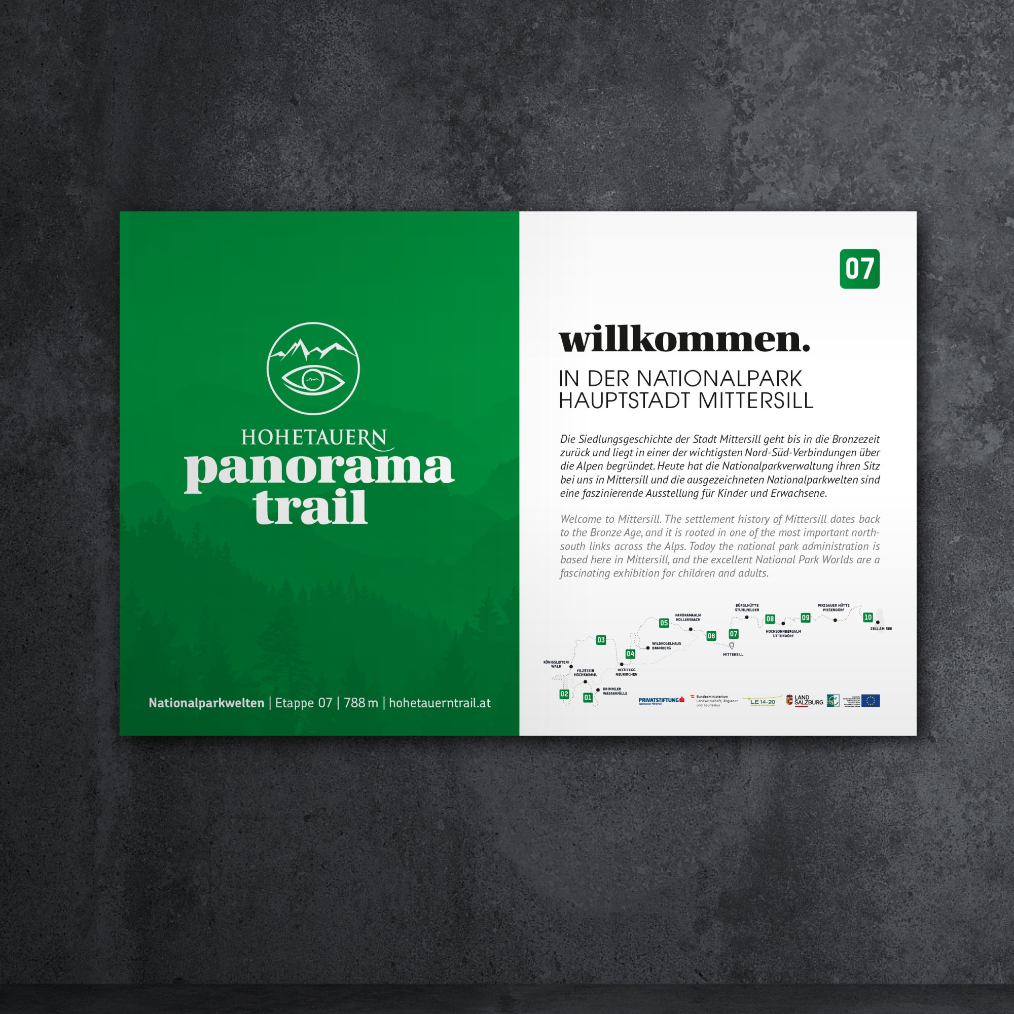 Gestaltung Trail Tafeln im Salzburger Land